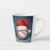 Tasse Latte Bal de baseball Rouge Père Noël (Droite)
