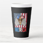 Tasse Latte Bald Eagle Merica 4 juillet (Devant)