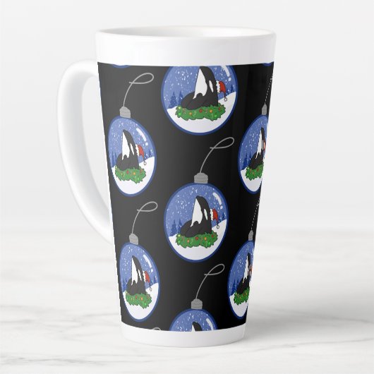 Tasse Latte Baleine tueuse Orca Christmas (Angle gauche)