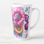 Tasse Latte Balises papillon en fleur (Droite)