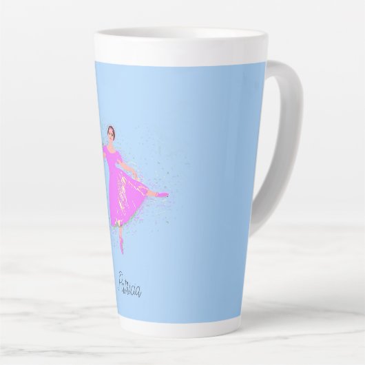 Tasse Latte Ballerina Danseuse Magenta Rosée Rosée Rosée Rosée (Angle droit)