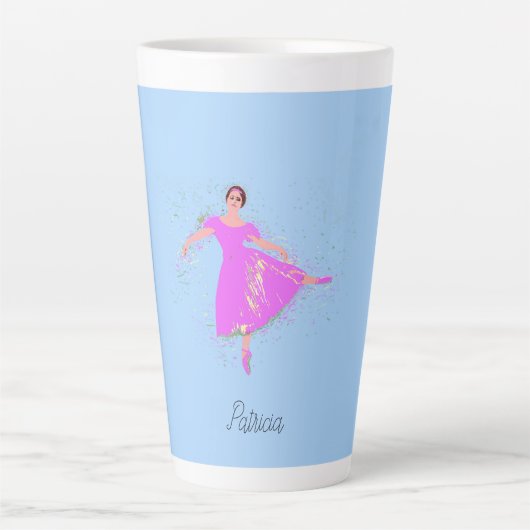 Tasse Latte Ballerina Danseuse Magenta Rosée Rosée Rosée Rosée (Devant)