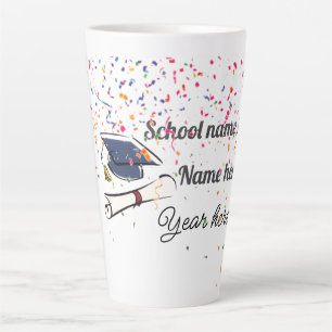 Tasse Latte Ballon de fin d'études personnalisé