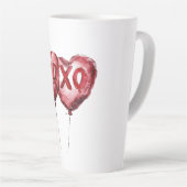 Tasse Latte Ballons cardiaques Red XOXO (Angle droit)