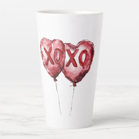 Tasse Latte Ballons cardiaques Red XOXO (Devant)