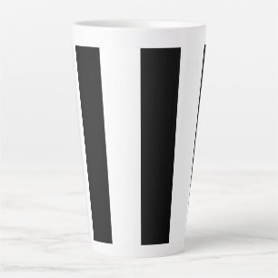 Tasse Latte Bande de café verticale rayée noire et blanche