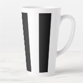 Tasse Latte Bande de café verticale rayée noire et blanche (Droite)
