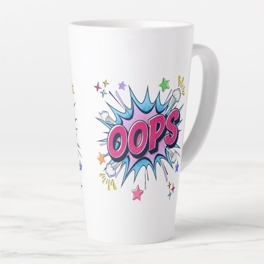Tasse Latte Bande dessinée OOPS (Angle droit)