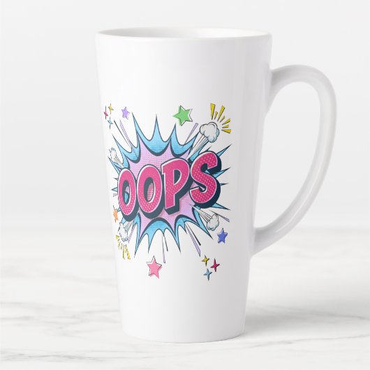 Tasse Latte Bande dessinée OOPS (Droite)