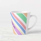 Tasse Latte Bande diagonale personnalisée Pastel multicolore (Droite)