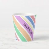 Tasse Latte Bande diagonale personnalisée Pastel multicolore (Devant)