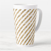 Tasse Latte Bandes de Parties scintillant d'or (Angle droit)