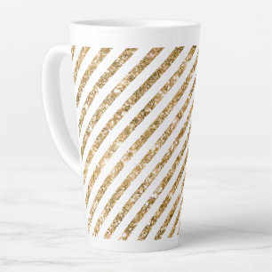 Tasse Latte Bandes de Parties scintillant d'or