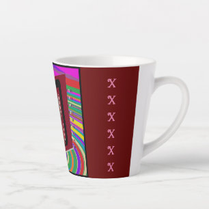 Tasse Latte Bandes de style hippie d'art slants ultra moderne