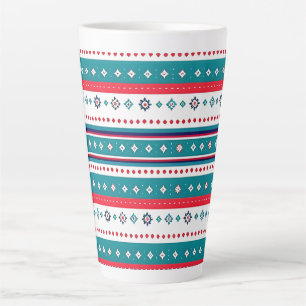 Tasse Latte Bandes horizontales rouges et vertes Lancer l'orei