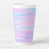Tasse Latte Bandes Peintes Turquoise Rose violet (Devant)