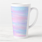 Tasse Latte Bandes Peintes Turquoise Rose violet (Droite)