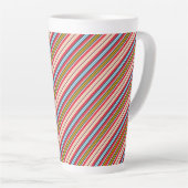 Tasse Latte Bandes Plaid Multicolores Motif-57666 (Angle droit)