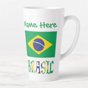 Tasse Latte Bandiera personnalisée du Brésil Petite