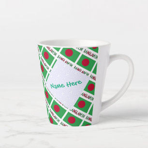 Tasse Latte Bangladesh Drapeau Bangladais Carrelé Vert Personn
