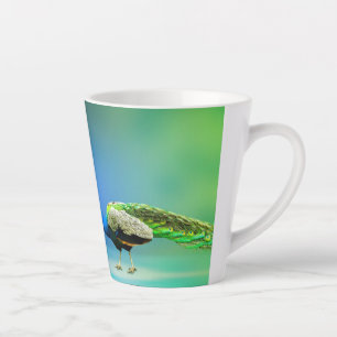 Tasse Latte Bannière Peacocks