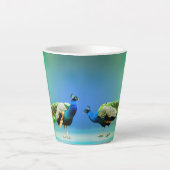 Tasse Latte Bannière Peacocks (Devant)