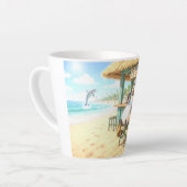 Tasse Latte Bar de plage du Pingouin (Angle gauche)