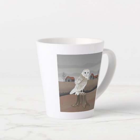 Tasse Latte Barn Owl (Angle droit)