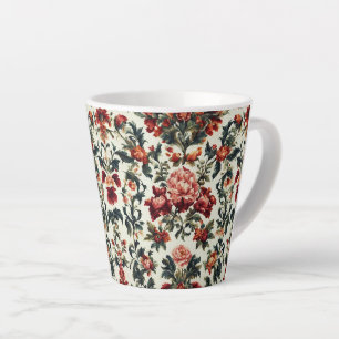 Tasse Latte baroque italien. Fleurs et Feuilles chics
