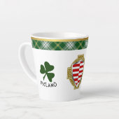 Tasse Latte Barrett Irish Shield & Tartan Personnalisé (Angle gauche)