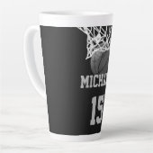 Tasse Latte Basket-ball Votre nom (Angle gauche)