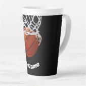 Tasse Latte Basket-ball Votre nom Personnalisé (Angle droit)