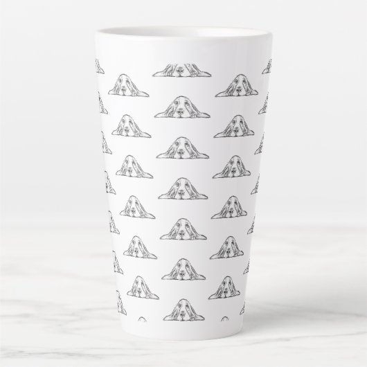 Tasse Latte basset blanc (Devant)