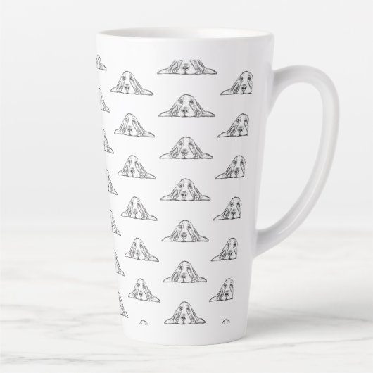 Tasse Latte basset blanc (Droite)
