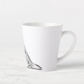 Tasse Latte basset hound noir blanc simple yeux de chiot (Droite)