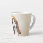 Tasse Latte Basset Hound Peinture - Cute Original Chien Art (Angle droit)