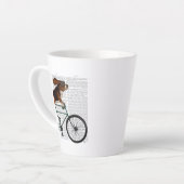 Tasse Latte Basset Hound sur vélo (Angle gauche)