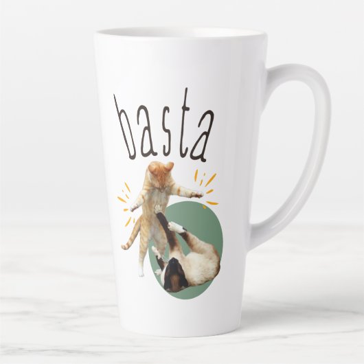 Tasse Latte Basta (avec chats) (Droite)