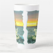 Tasse Latte Bateau à voile sur Banderas Bay 0884 (Devant)