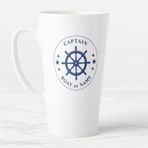 Tasse Latte Bateau ou nom du capitaine de roue du navire Grand