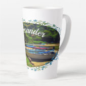 Tasse Latte Bateaux Mismaloya sur la rivière 0350 (Angle droit)