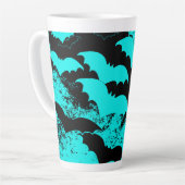 Tasse Latte Bateaux noirs en vol Turquoise (Angle gauche)