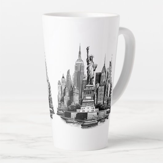 Tasse Latte Bâtiments de New York City Architecture art (Angle droit)