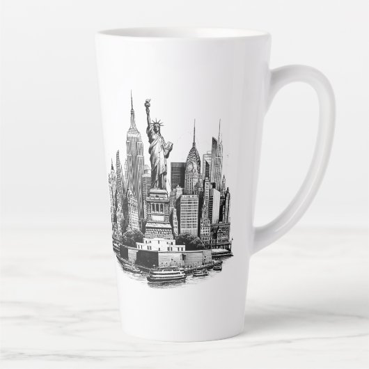 Tasse Latte Bâtiments de New York City Architecture art (Droite)