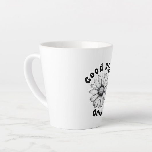 Tasse Latte Batterie en latte Good Vibes uniquement (Angle gauche)