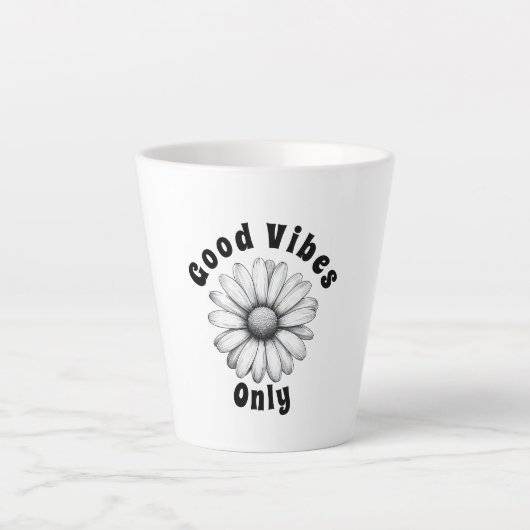 Tasse Latte Batterie en latte Good Vibes uniquement (Devant)