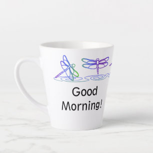 Tasse Latte Batterie en latte personnalisée de libellule moder