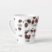 Tasse Latte Batteries motifs de fèves de café (Angle gauche)