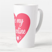 Tasse Latte Be my Valentine Heart (Angle droit)