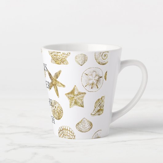 Tasse Latte Beach Gold Sea Shells (Droite)